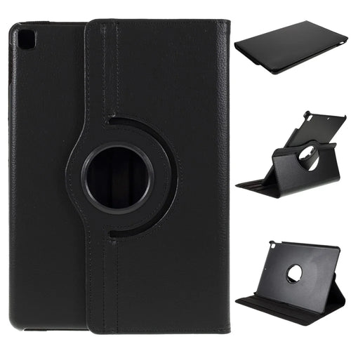 Leather Cover for iPad Air 10.5 (2019) / Pro 10.5 (2017) / iPad 10.2 (2021) / (2020) / (2019) Litchi Texture Rotary Stand Tablet Case - Black - 1