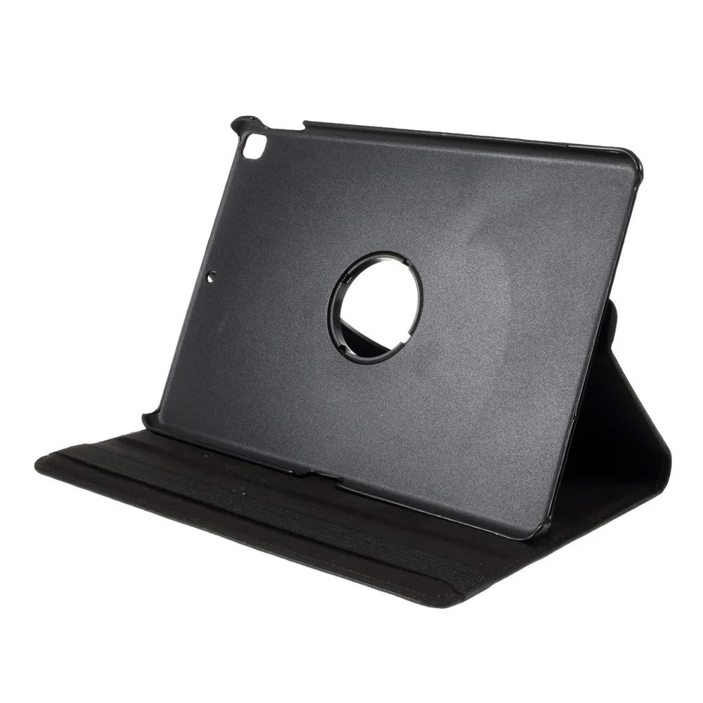 Leather Cover for iPad Air 10.5 (2019) / Pro 10.5 (2017) / iPad 10.2 (2021) / (2020) / (2019) Litchi Texture Rotary Stand Tablet Case - Black - 5
