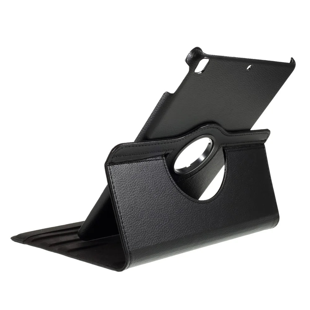 Leather Cover for iPad Air 10.5 (2019) / Pro 10.5 (2017) / iPad 10.2 (2021) / (2020) / (2019) Litchi Texture Rotary Stand Tablet Case - Black - 7