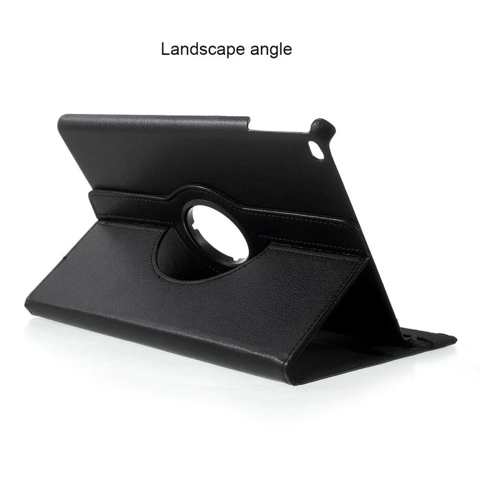 Leather Cover for iPad 9.7 (2018) / 9.7 (2017) / Air 2 / Air (2013) Rotary Stand Tablet Case with Elastic Band - Black - 2