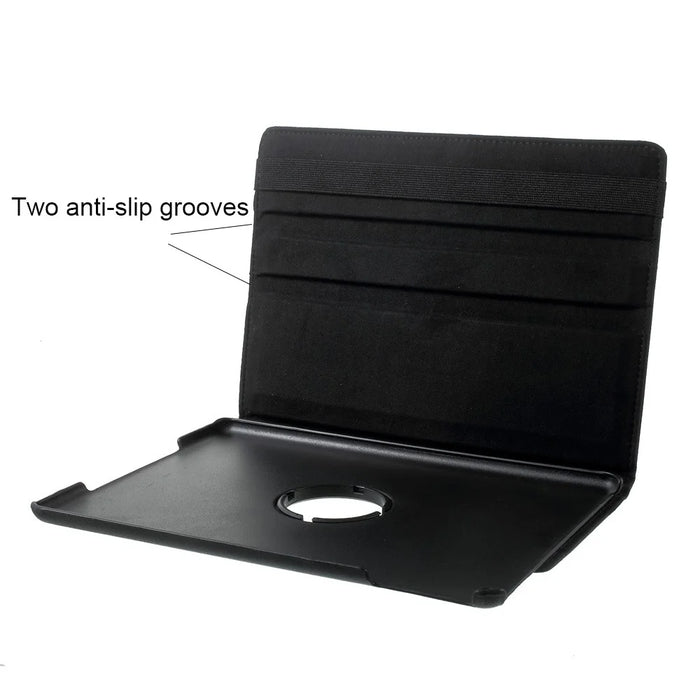Leather Cover for iPad 9.7 (2018) / 9.7 (2017) / Air 2 / Air (2013) Rotary Stand Tablet Case with Elastic Band - Black - 4