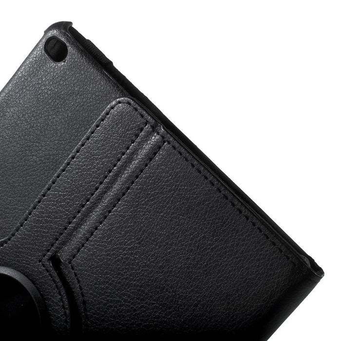 Leather Cover for iPad 9.7 (2018) / 9.7 (2017) / Air 2 / Air (2013) Rotary Stand Tablet Case with Elastic Band - Black - 6