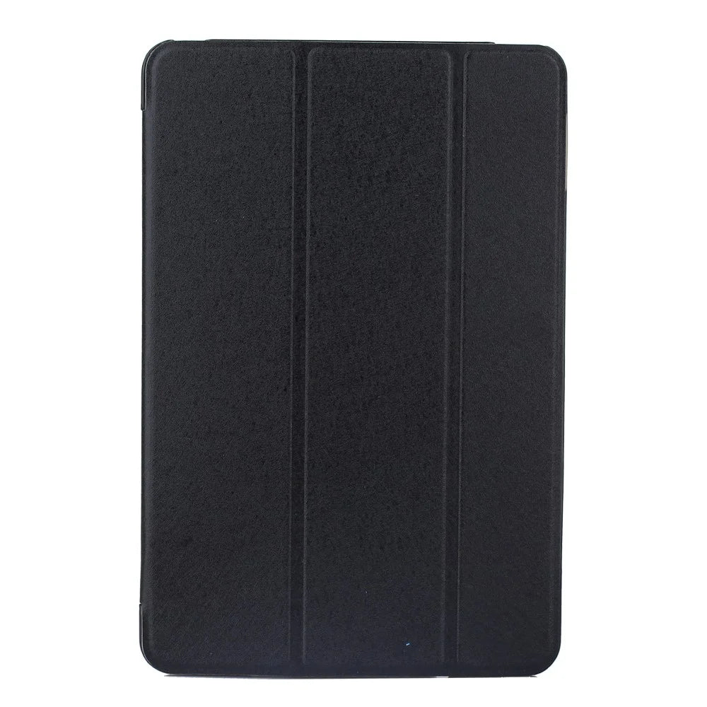 Silk Texture Tri-fold Stand Smart Awakening Leather Case for iPad 9.7 (2018) / 9.7 (2017) - Black - 1