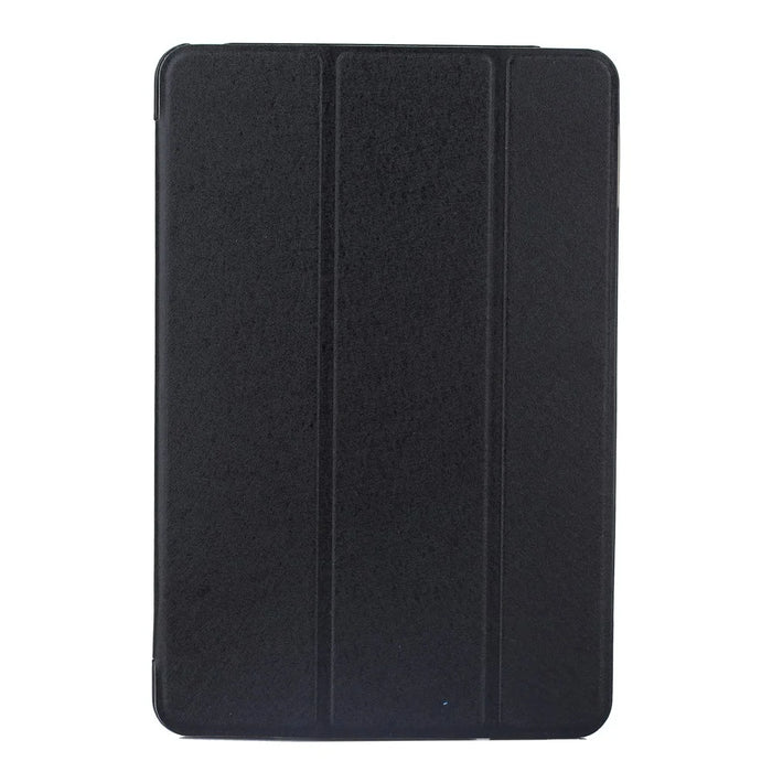 Silk Texture Tri-fold Stand Smart Awakening Leather Case for iPad 9.7 (2018) / 9.7 (2017) - Black - 1