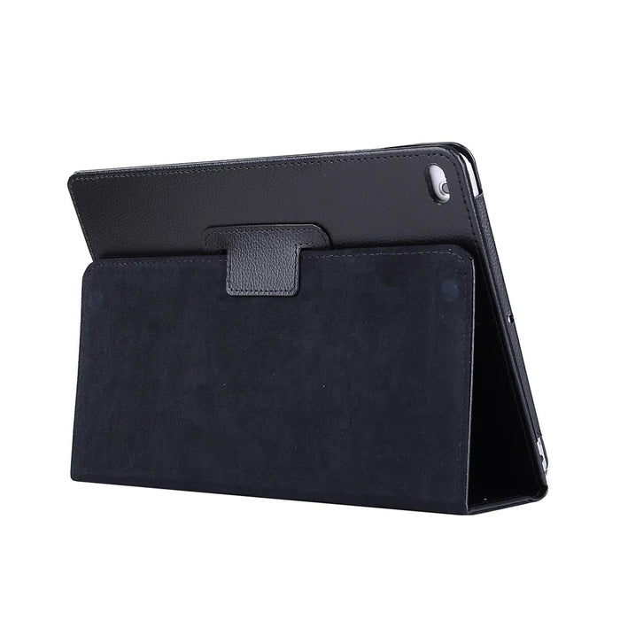For iPad 9.7 (2018) / 9.7 (2017) Flip Stand Smart Leather Tablet Case Litchi Texture - Black - 4