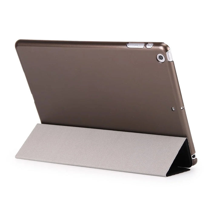 For iPad 9.7-inch (2018) / (2017) Magnetic Tri-Fold Stand Leather Case Smart Awake / Sleep Tablet Cover - Black - 3