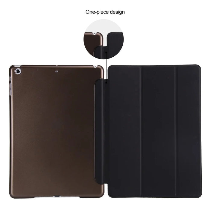 For iPad 9.7-inch (2018) / (2017) Magnetic Tri-Fold Stand Leather Case Smart Awake / Sleep Tablet Cover - Black - 5