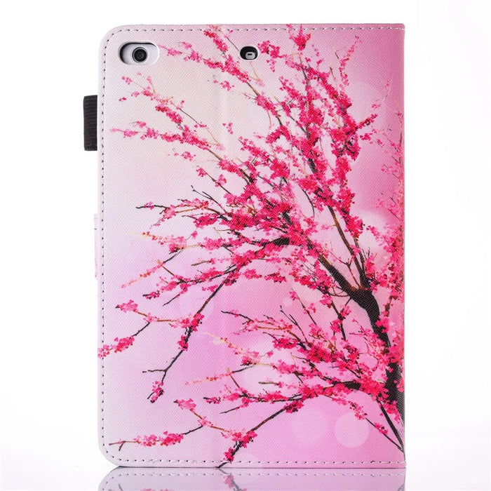 For iPad 9.7 (2018) / 9.7 (2017) Pattern Printing Leather Card Holder Tablet Case - Plum Blossom - 2