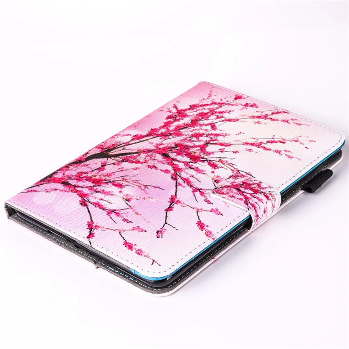 For iPad 9.7 (2018) / 9.7 (2017) Pattern Printing Leather Card Holder Tablet Case - Plum Blossom - 4