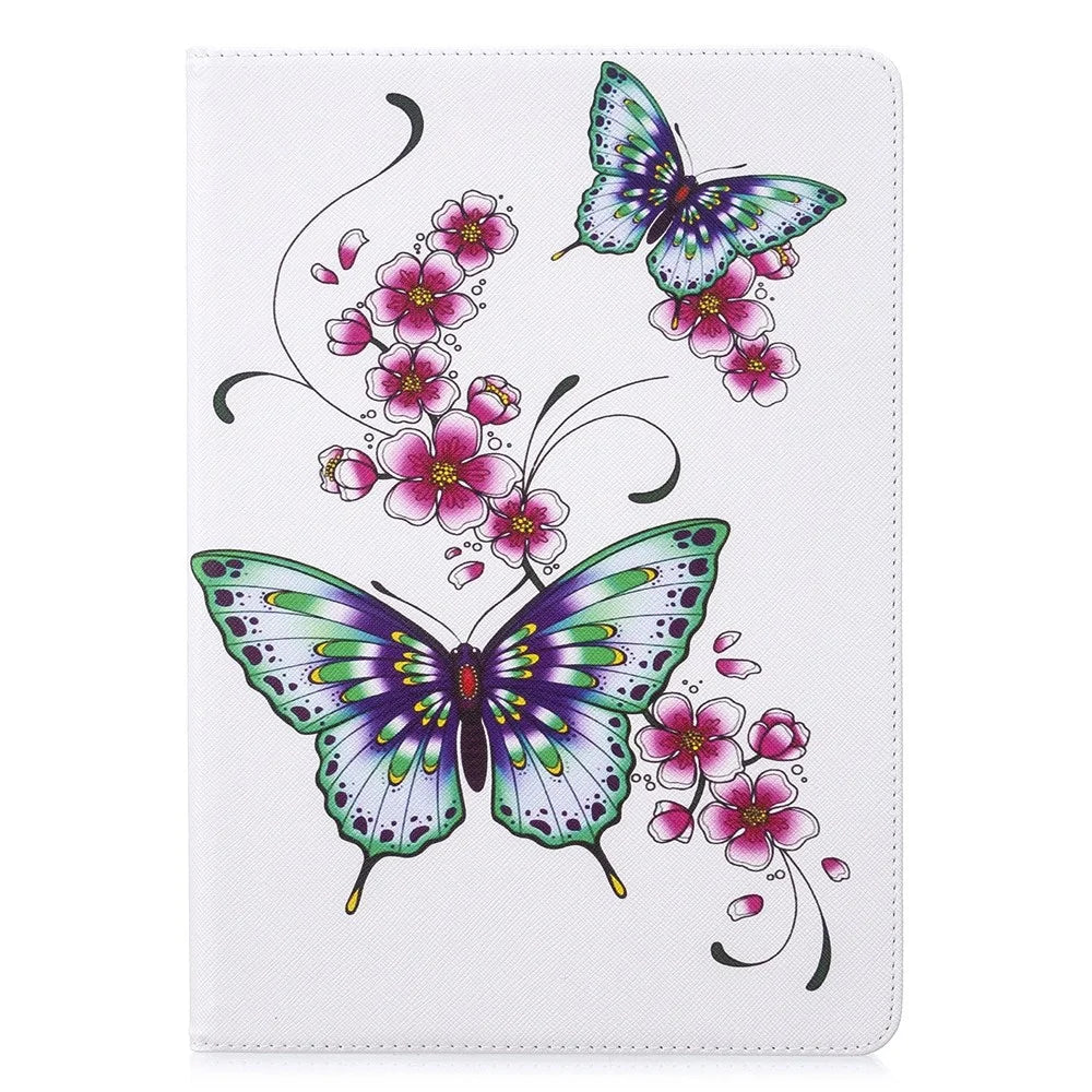 Pattern Printing PU Leather Wallet Cover Case for iPad Air 10.5 (2019) / Pro 10.5-inch (2017) - Butterflies and Flowers - 2