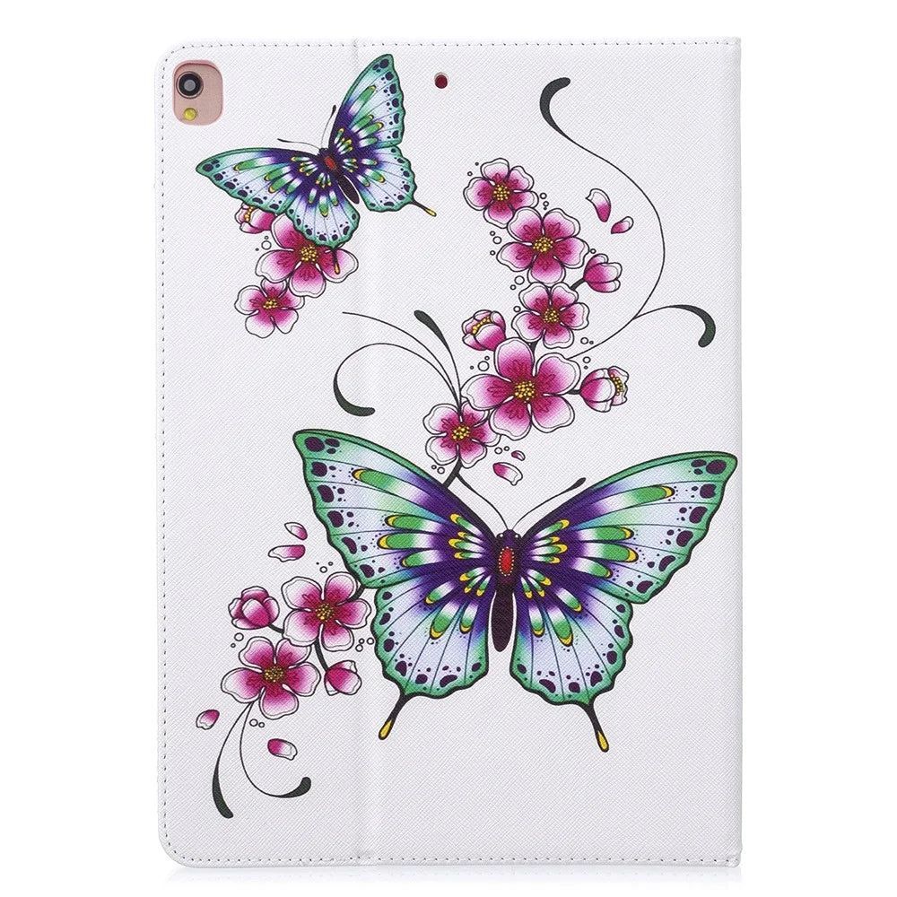 Pattern Printing PU Leather Wallet Cover Case for iPad Air 10.5 (2019) / Pro 10.5-inch (2017) - Butterflies and Flowers - 3