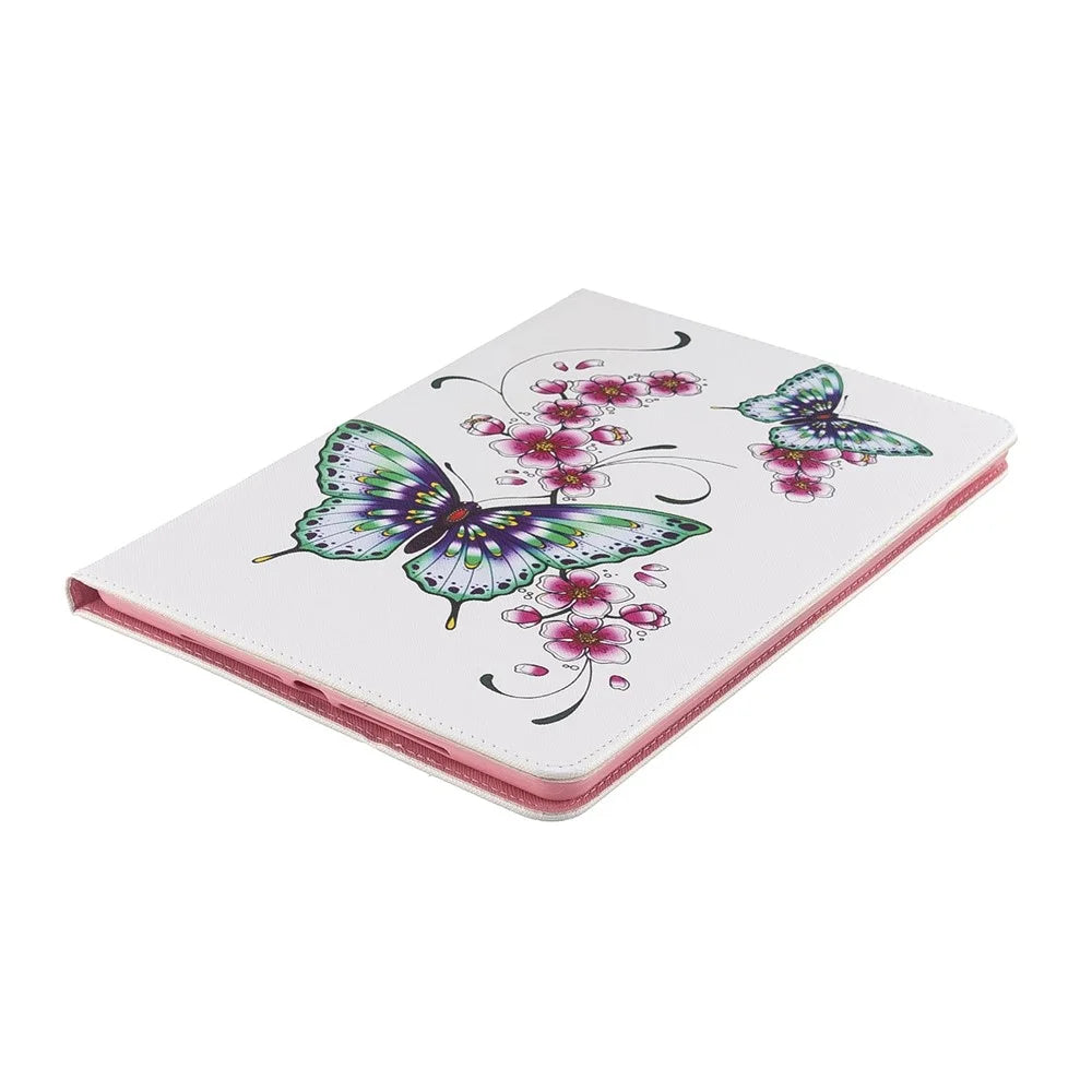 Pattern Printing PU Leather Wallet Cover Case for iPad Air 10.5 (2019) / Pro 10.5-inch (2017) - Butterflies and Flowers - 6