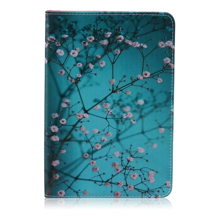 Pattern Printing Leather Wallet Cover With Stand for iPad mini 1 2 3 - Tree with Flowers - 1