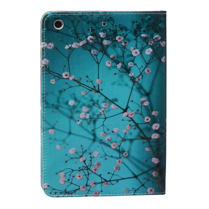 Pattern Printing Leather Wallet Cover With Stand for iPad mini 1 2 3 - Tree with Flowers - 2