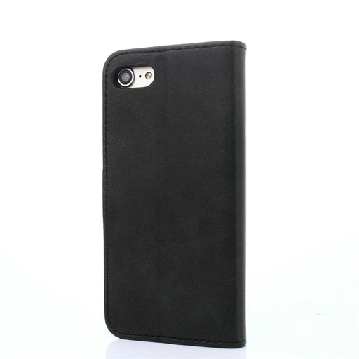 LC.IMEEKE Magnetic Clasp Closure PU Leather Case Folio Stand Flip Wallet Cover for iPhone SE (2020)/SE (2022)/8/7 4.7 inch - Black - 2