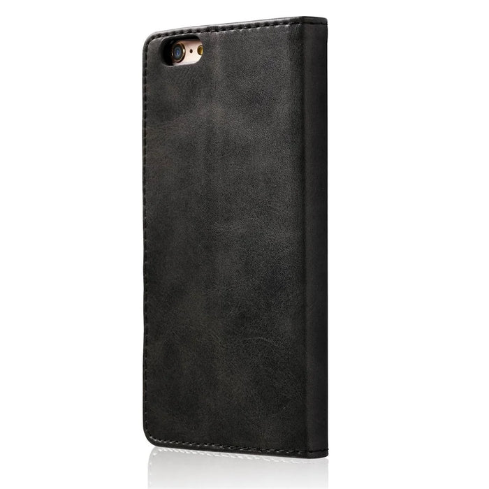 LC.IMEEKE Textured PU Leather Wallet Phone Casing for iPhone 6s / 6 with Adjustable Foldable Stand - Black - 3