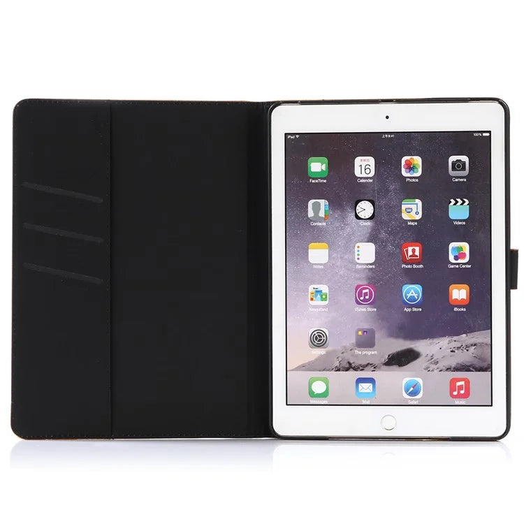 For iPad 9.7 (2018) / (2017) Retro Crazy Horse Texture Leather Tablet Case Corner Protection Folio Standing Cover - Black - 4