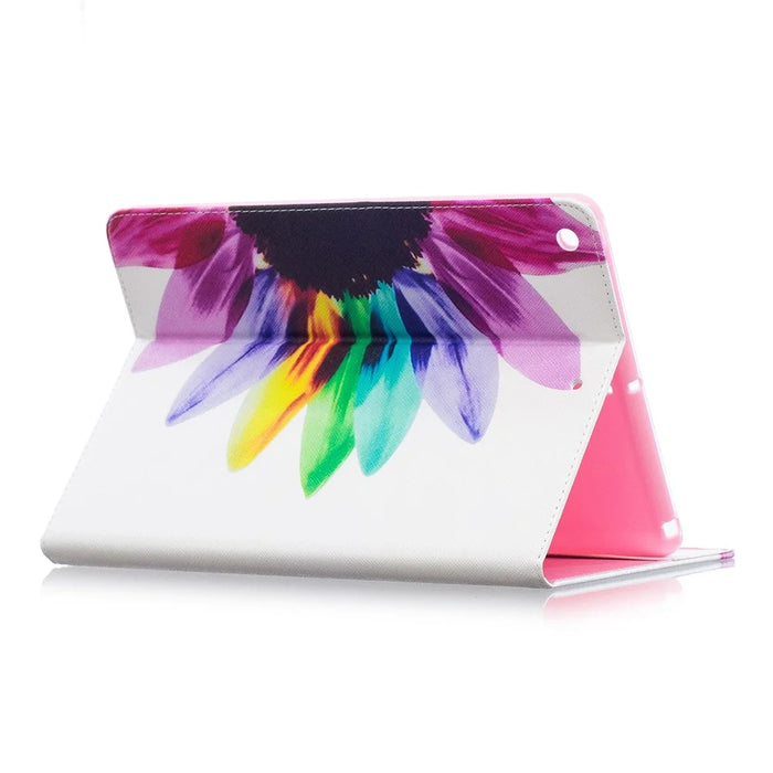 Pattern Printing Wallet Leather Stand Tablet Casing for iPad 9.7 (2018) / 9.7 (2017) - Colorful Petals - 4