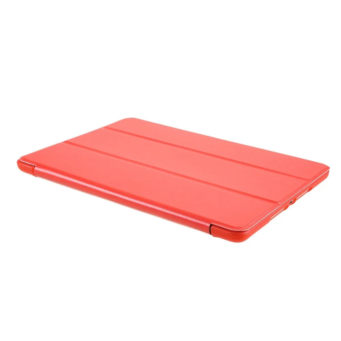 Scratch-Resistant PU Leather + Soft Silicone Back Shell Tri-fold Stand Cover for iPad 9.7-inch (2018)/(2017) - Red - 4