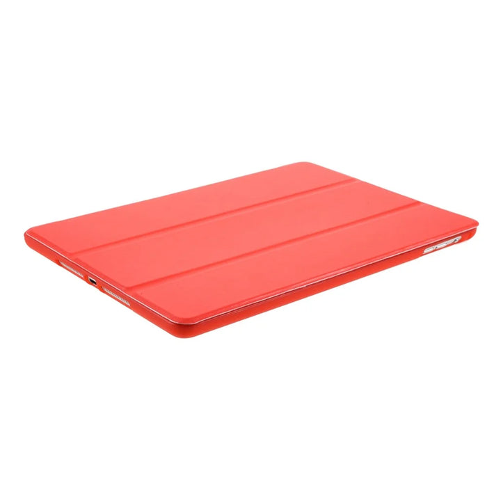 Scratch-Resistant PU Leather + Soft Silicone Back Shell Tri-fold Stand Cover for iPad 9.7-inch (2018)/(2017) - Red - 5