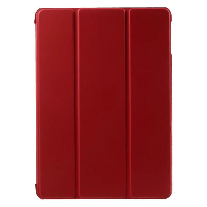For iPad 9.7-inch (2018) / (2017) Tablet Cover Tri-Fold Stand PU Leather + PC Protective Case - Red - 2