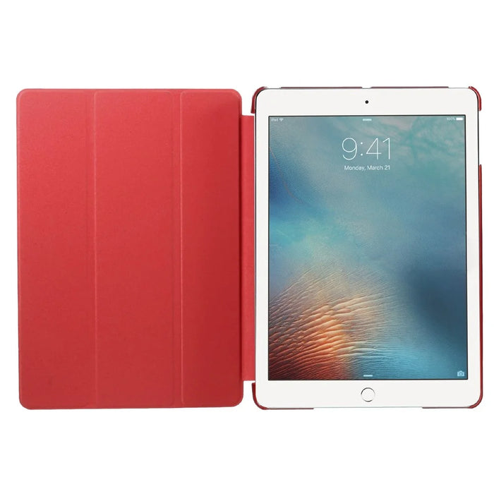 For iPad 9.7-inch (2018) / (2017) Tablet Cover Tri-Fold Stand PU Leather + PC Protective Case - Red - 6