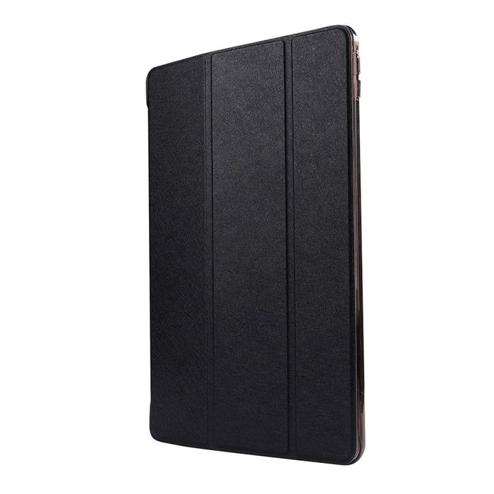 For iPad Air 10.5 (2019) / Pro 10.5 (2017) Tri-Fold Stand Smart Leather Case Silk Texture - Black - 2