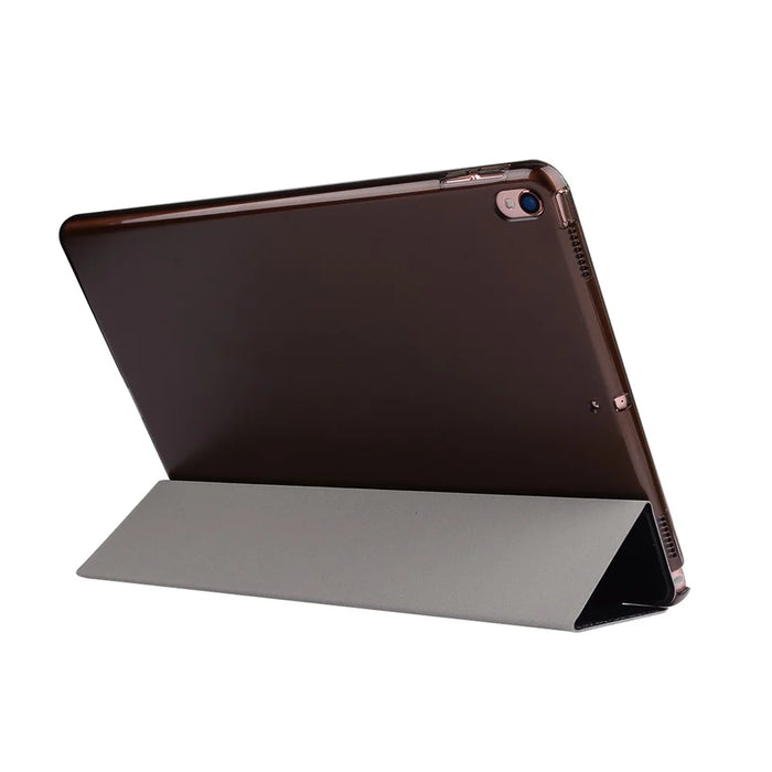 For iPad Air 10.5 (2019) / Pro 10.5 (2017) Tri-Fold Stand Smart Leather Case Silk Texture - Black - 3