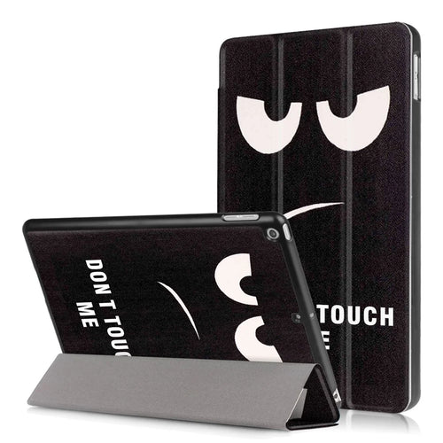 Pattern Printing Tri-fold Stand PU Leather Case Shell for iPad 9.7 (2018) / 9.7 (2017) - Do Not Touch Me - 1