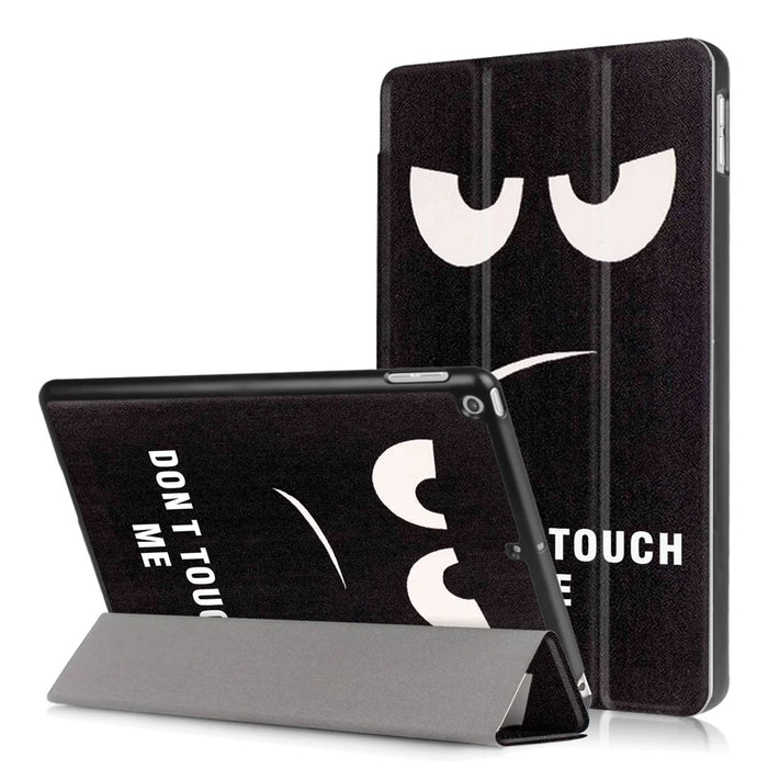 Pattern Printing Tri-fold Stand PU Leather Case Shell for iPad 9.7 (2018) / 9.7 (2017) - Do Not Touch Me - 1