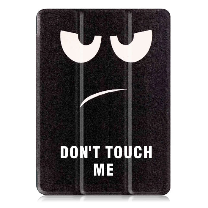 Pattern Printing Tri-fold Stand PU Leather Case Shell for iPad 9.7 (2018) / 9.7 (2017) - Do Not Touch Me - 2