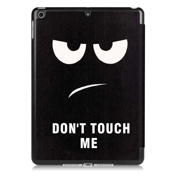 Pattern Printing Tri-fold Stand PU Leather Case Shell for iPad 9.7 (2018) / 9.7 (2017) - Do Not Touch Me - 3