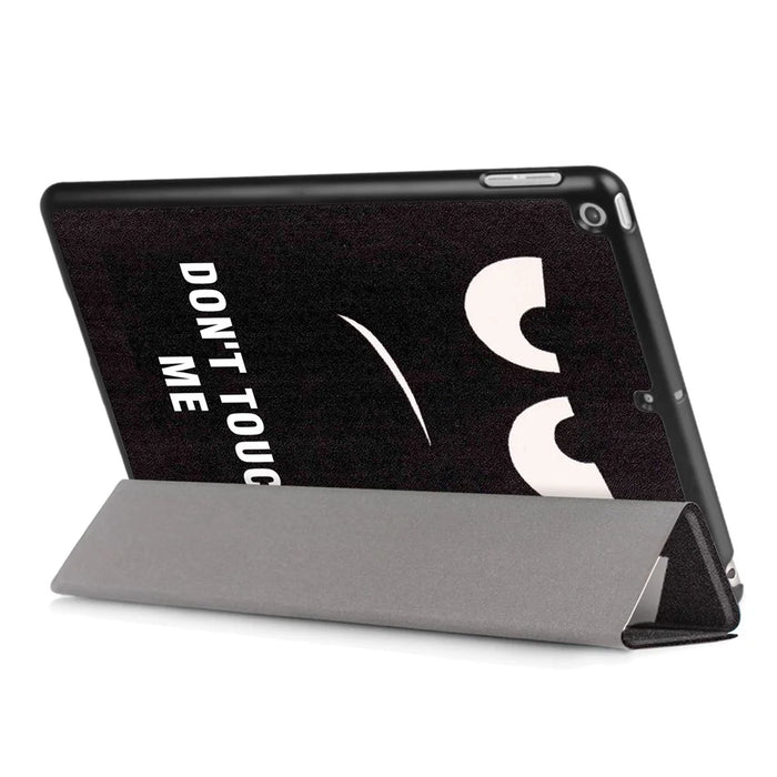 Pattern Printing Tri-fold Stand PU Leather Case Shell for iPad 9.7 (2018) / 9.7 (2017) - Do Not Touch Me - 6