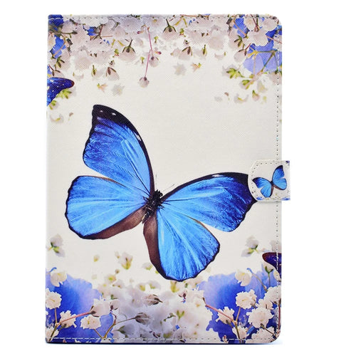 For iPad 9.7 (2018) / 9.7 (2017) Stitching Design Pattern Printing Leather Case with Wallet Stand Function for iPad 9.7 (2018) / 9.7 (2017) - Butterfly and Flowers - 1