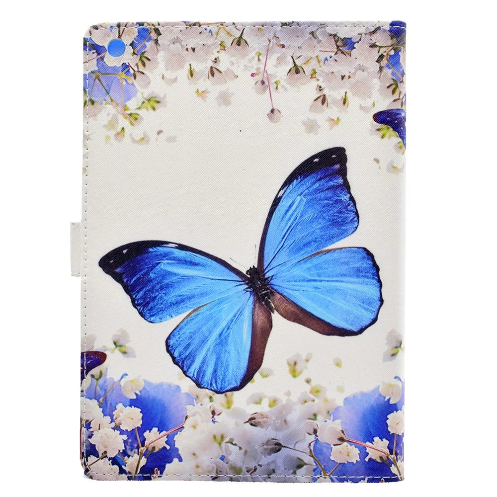For iPad 9.7 (2018) / 9.7 (2017) Stitching Design Pattern Printing Leather Case with Wallet Stand Function for iPad 9.7 (2018) / 9.7 (2017) - Butterfly and Flowers - 2