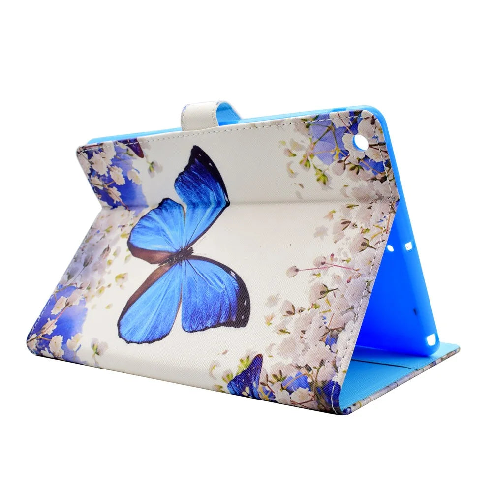 For iPad 9.7 (2018) / 9.7 (2017) Stitching Design Pattern Printing Leather Case with Wallet Stand Function for iPad 9.7 (2018) / 9.7 (2017) - Butterfly and Flowers - 3