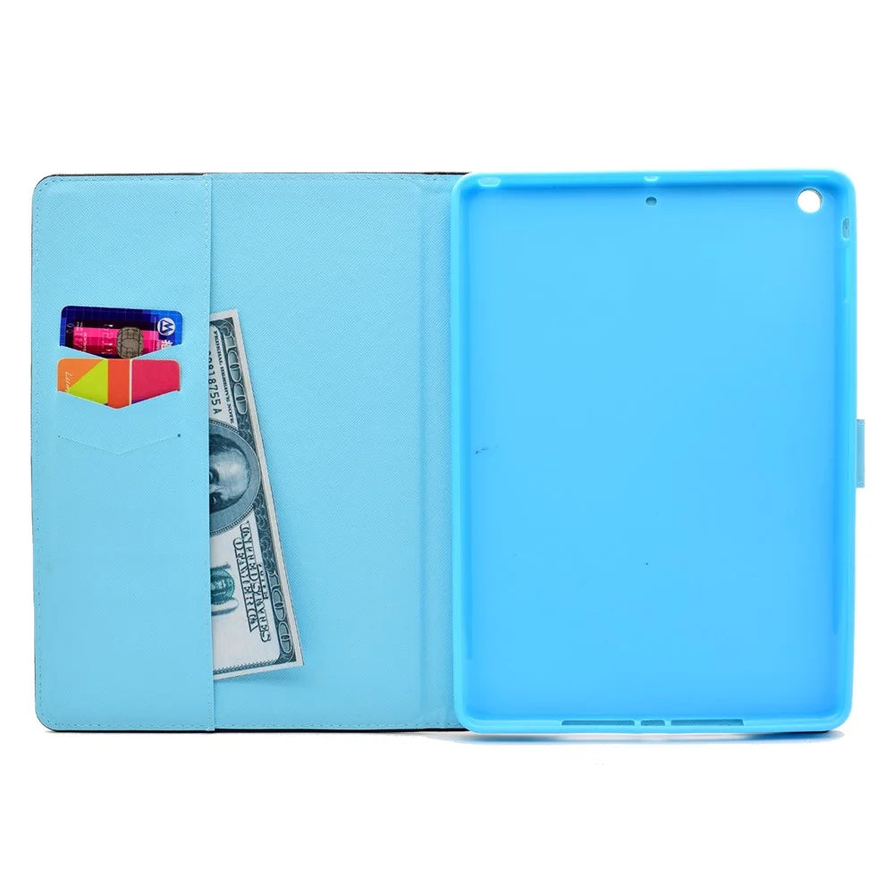 For iPad 9.7 (2018) / 9.7 (2017) Stitching Design Pattern Printing Leather Case with Wallet Stand Function for iPad 9.7 (2018) / 9.7 (2017) - Butterfly and Flowers - 5