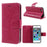 Imprint Tree Owl Magnetic Wallet PU Leather Stand Cover for iPhone 5 / 5s / SE - Rose - 1