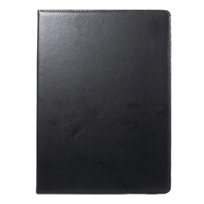 For iPad Pro 12.9-inch (2017) Litchi Texture Leather Tablet Cover 360-Degree Swivel Stand Shell - Black - 2
