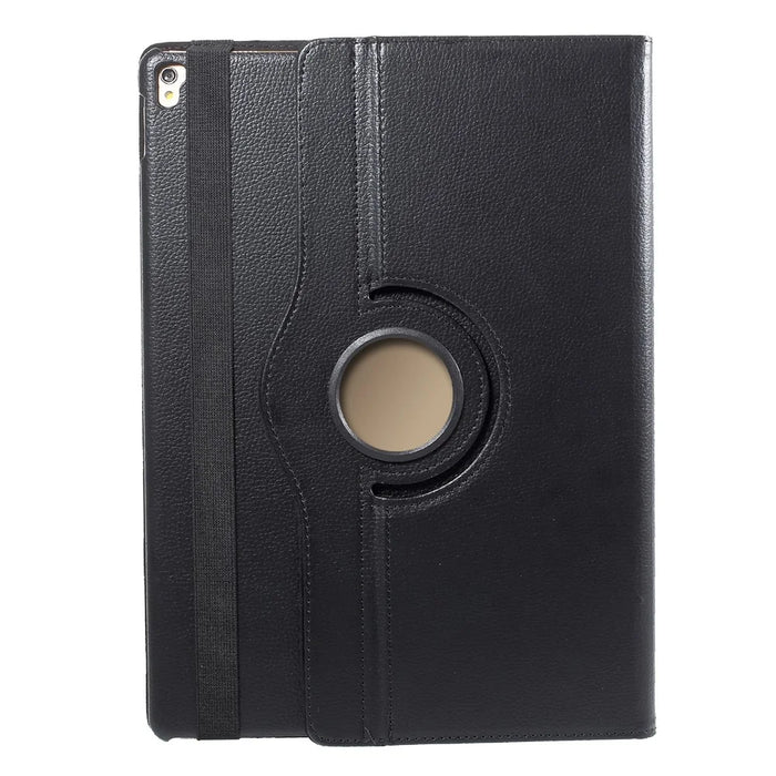 For iPad Pro 12.9-inch (2017) Litchi Texture Leather Tablet Cover 360-Degree Swivel Stand Shell - Black - 3