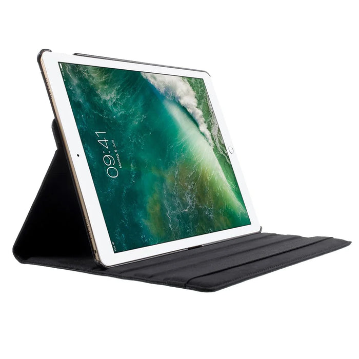 For iPad Pro 12.9-inch (2017) Litchi Texture Leather Tablet Cover 360-Degree Swivel Stand Shell - Black - 4