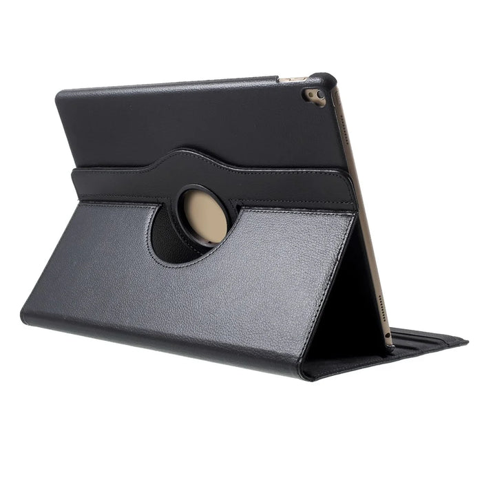 For iPad Pro 12.9-inch (2017) Litchi Texture Leather Tablet Cover 360-Degree Swivel Stand Shell - Black - 5
