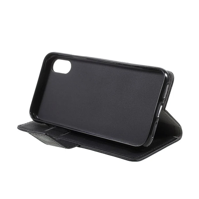 For iPhone XS / X/10 5.8 inch Leather Stand Wallet Mobile Phone Case - Black - 3