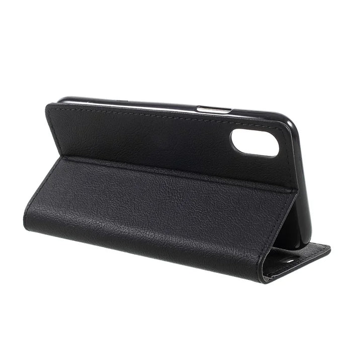 For iPhone XS / X/10 5.8 inch Leather Stand Wallet Mobile Phone Case - Black - 4