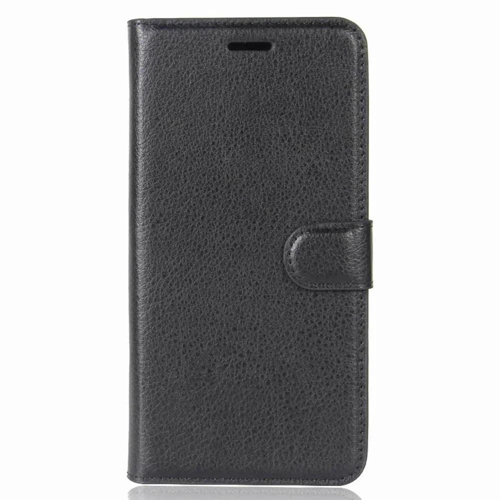 For iPhone Xs / X 5.8 inch Litchi Skin PU Leather Wallet Stand Protective Cell Phone Shell - Black - 2