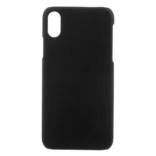 Rubberized Plastic Hard Back Case for iPhone X/XS 5.8 inch - Black - 1