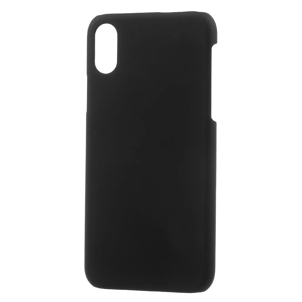 Rubberized Plastic Hard Back Case for iPhone X/XS 5.8 inch - Black - 2