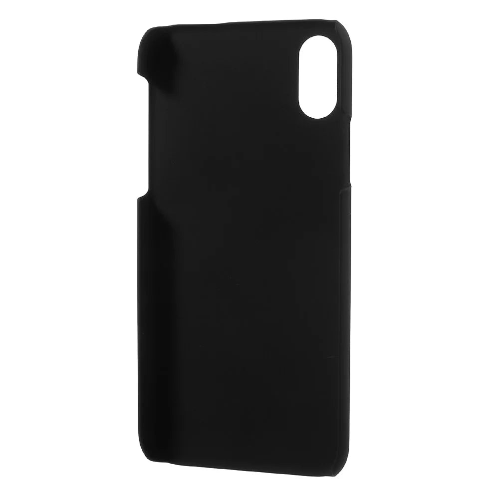 Rubberized Plastic Hard Back Case for iPhone X/XS 5.8 inch - Black - 3
