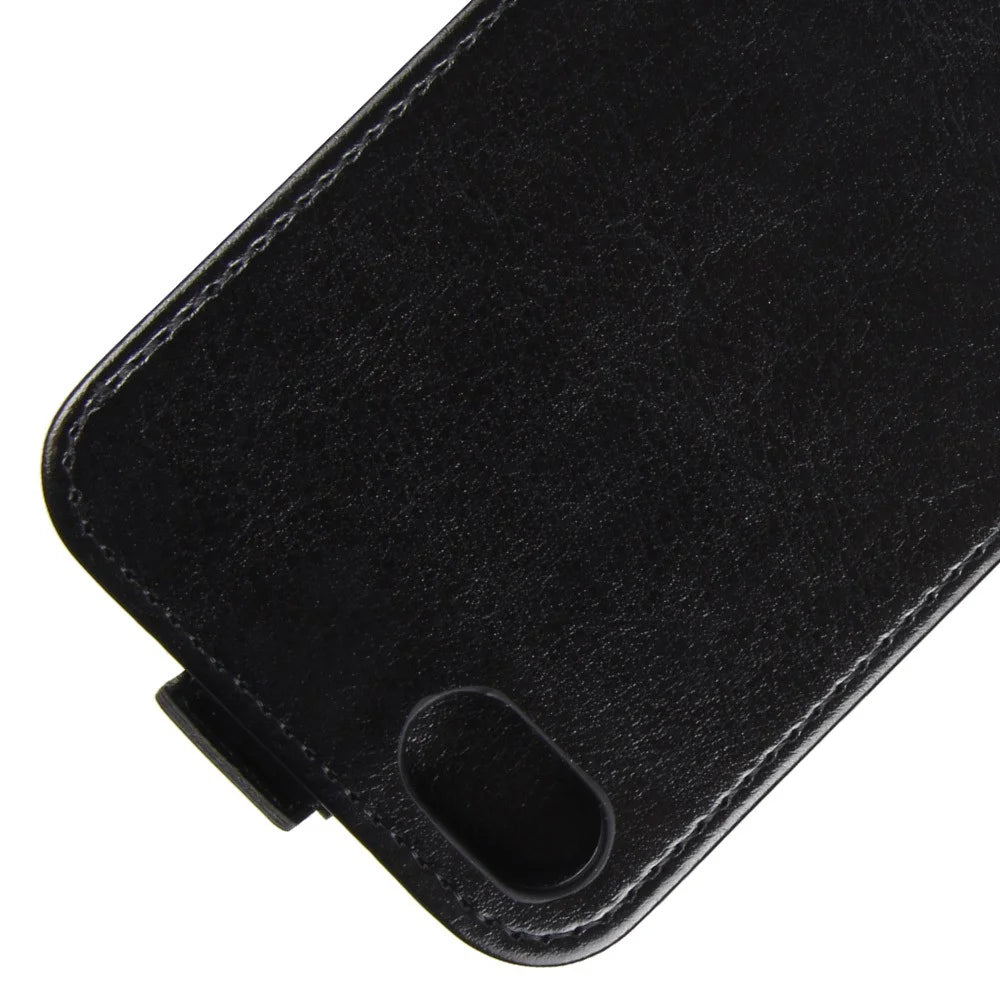 Crazy Horse Skin PU Leather Vertical Flip Phone Casing for iPhone SE (2020)/SE (2022)/8/7 4.7 inch - Black - 2