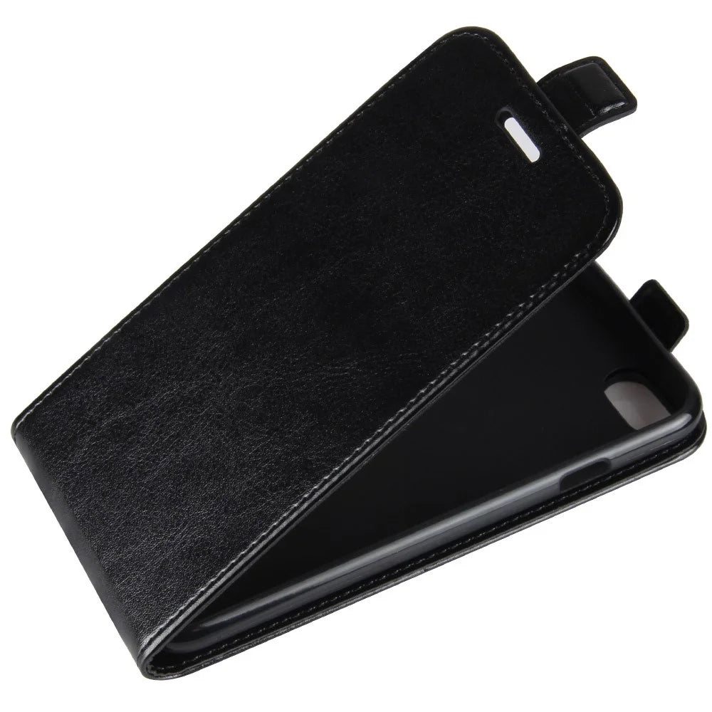 Crazy Horse Skin PU Leather Vertical Flip Phone Casing for iPhone SE (2020)/SE (2022)/8/7 4.7 inch - Black - 3